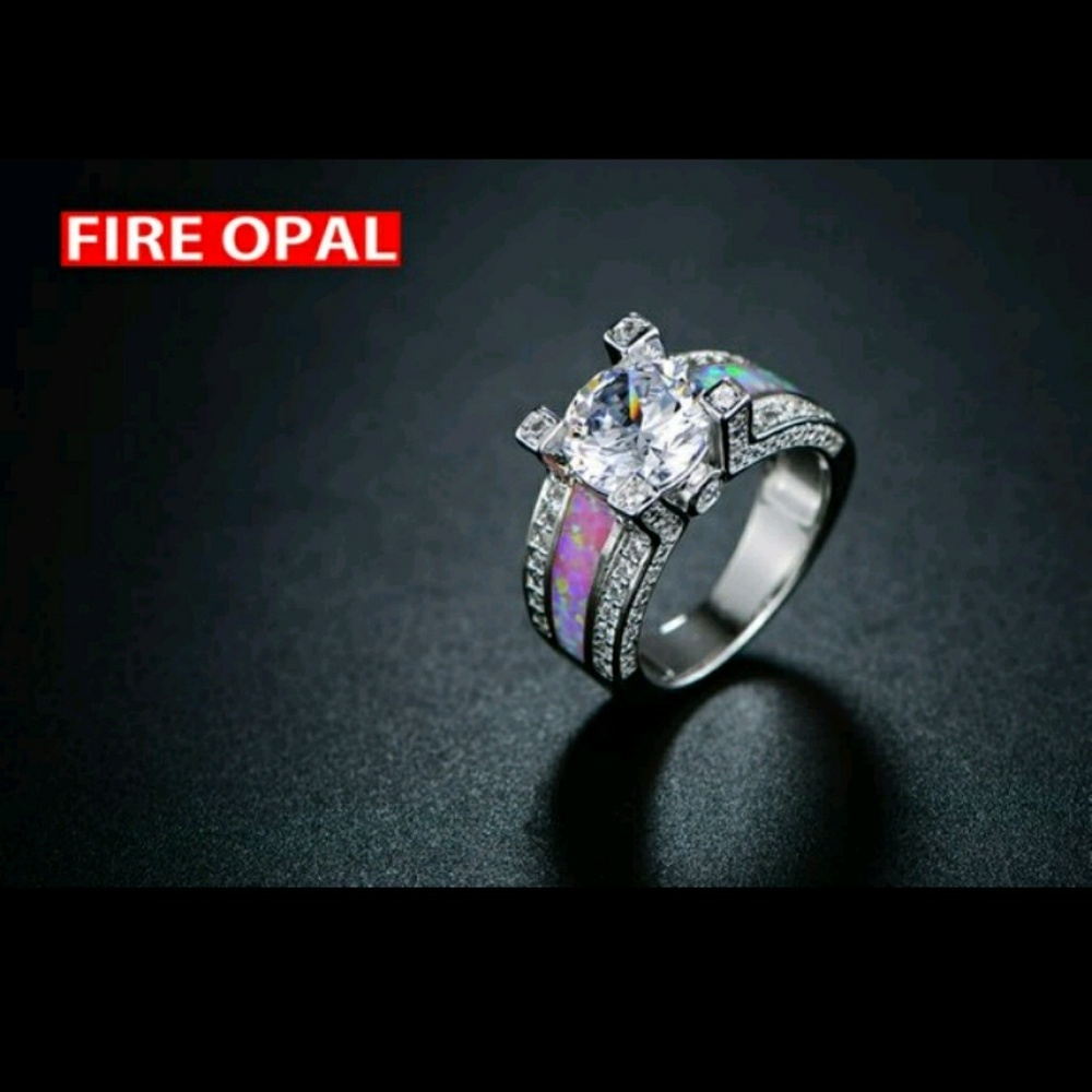 Pink Lab Created Ring - image 1